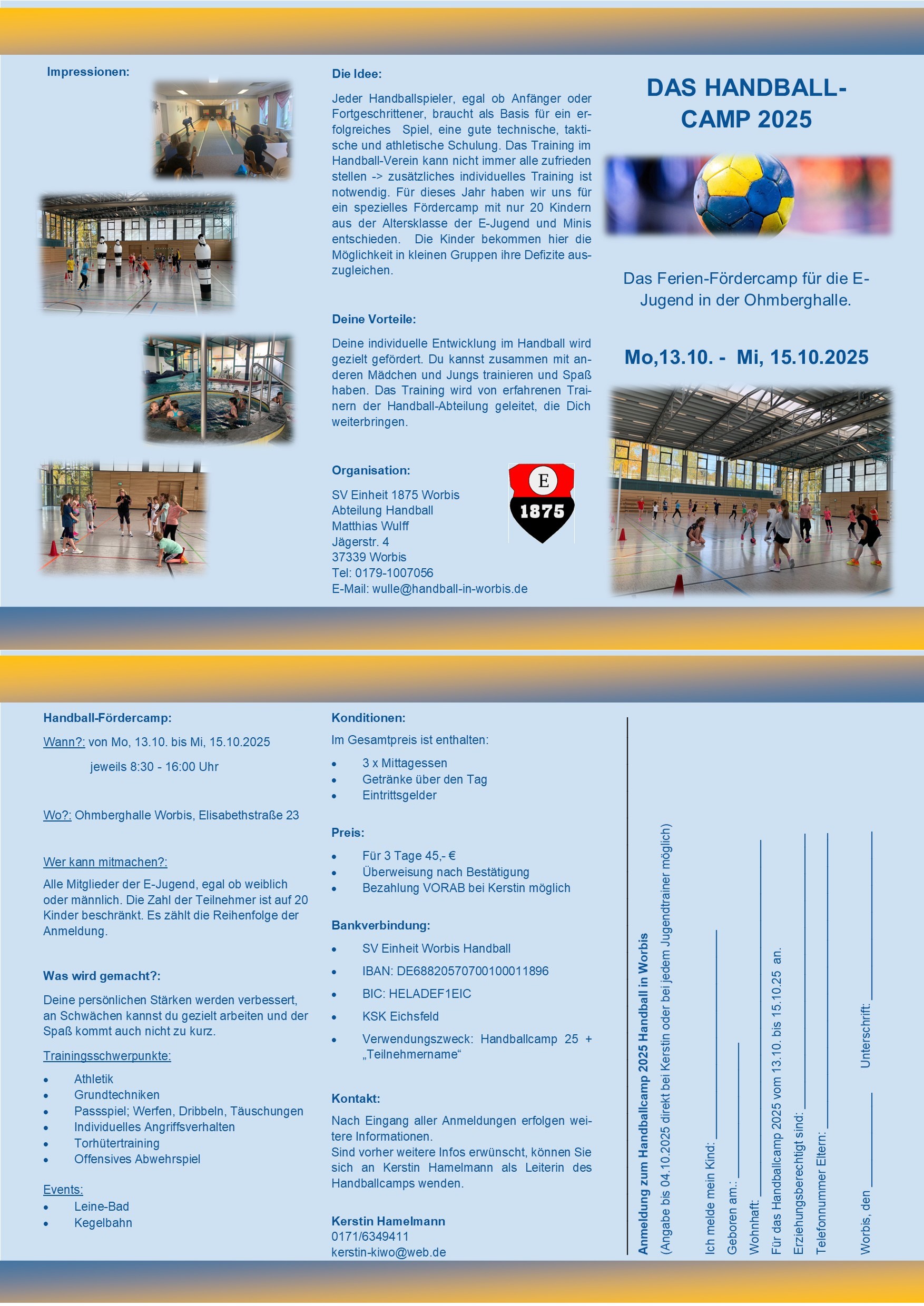 Flyer Handballcamp 2025